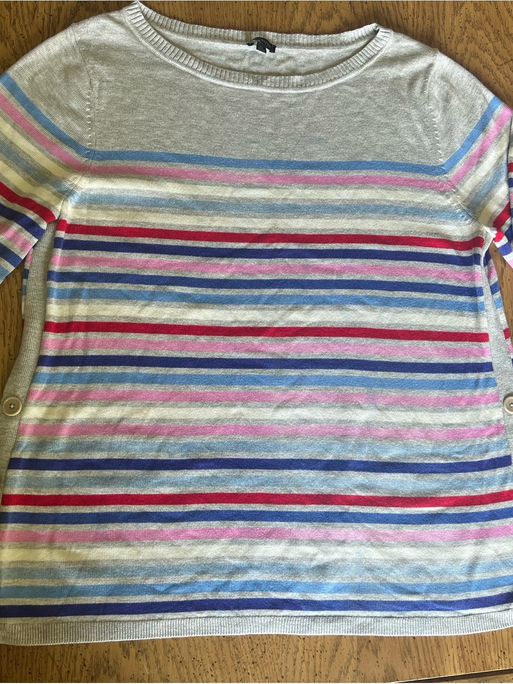 Talbots Striped Sweater in White, Blue, Pink & Red